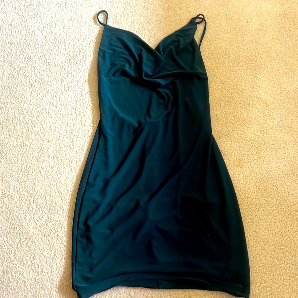 green flow dress